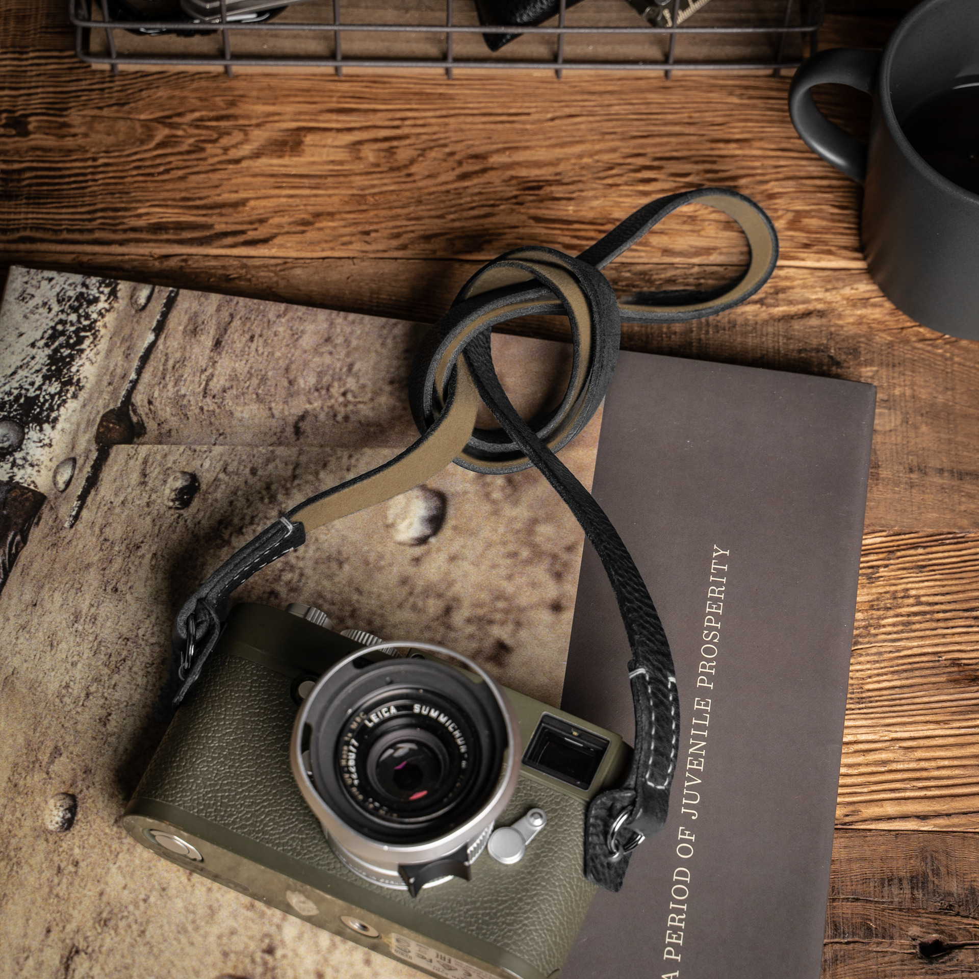 Full Leather Camera Neck Strap 000 (Cura Split Rings)